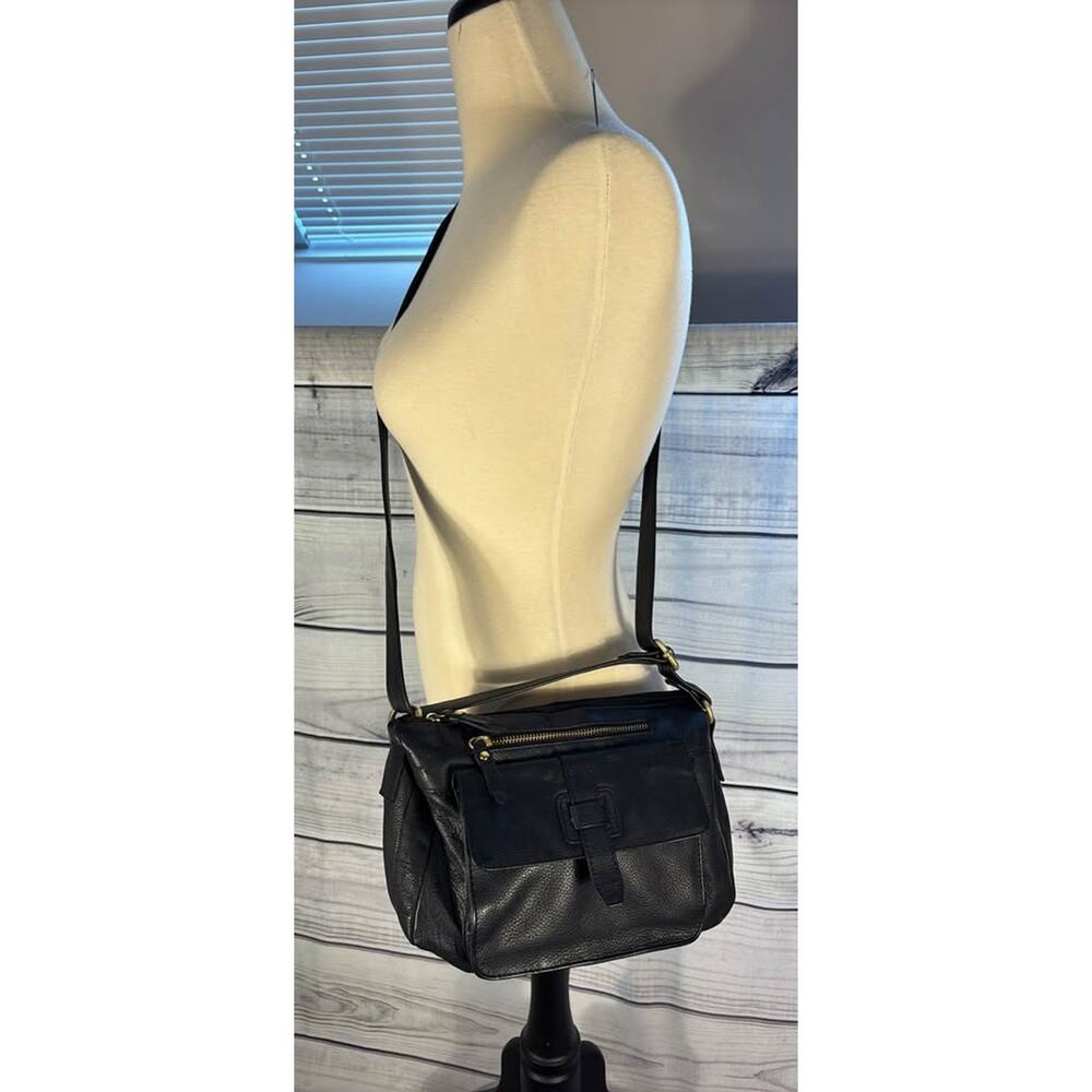 Leather Black Crossbody Shoulder Bag Purse Great American Leather Works